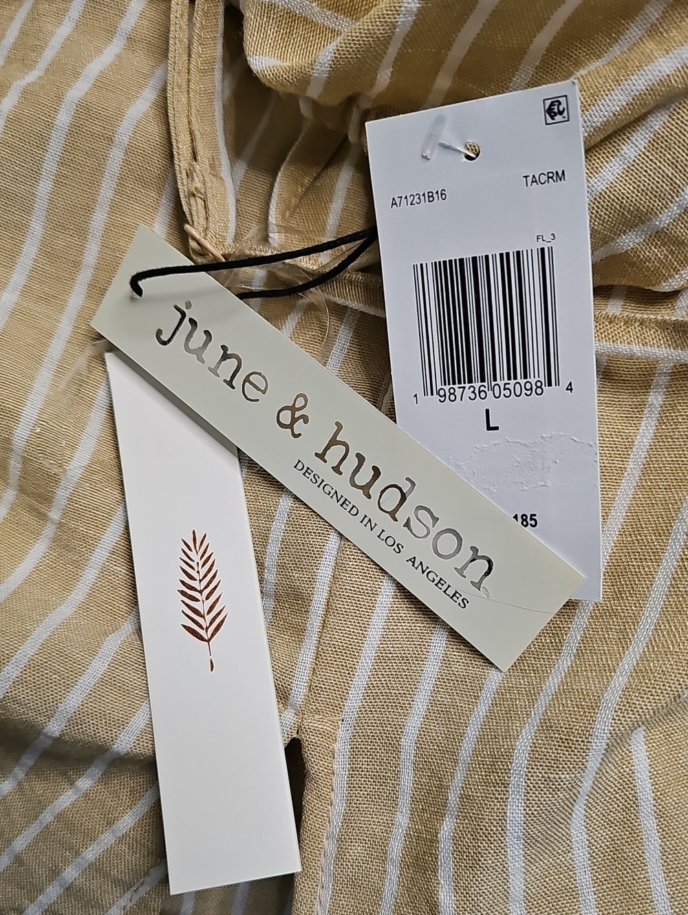 june & hudson Cream Striped Midi Sundress - Picture 8 of 8
